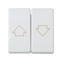 Simon 27  Белый Двухклавишный кнопочный выключатель для жалюзи c блокировкой 10A 250В~