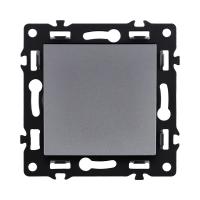 Выключатель кнопочный 1-клавишный 10А/250В, серый Kollinger Asthetik AS-006GY