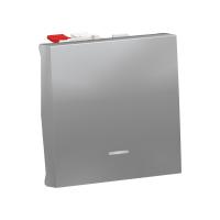 SE Unica Modular Алюминий Переключатель 1-клавишный, с нейтралью, сх.6а, 2 модуля