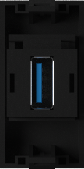 Donel Розетка информационная USB для передачи данных, 1мод., черн. (22.5х45мм), USB3.0, серия (тип), DECF21DAN