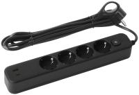 ЭРА Сетевой фильтр USF-4es-3m-2xUSBAC-B с базовой защитой с заземлением с выключателем 4 розетки+2xUSBA+C 3,1A 3м 10А