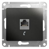 SE Glossa Антрацит Розетка телефонная RJ11