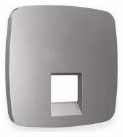 Лицевая панель OMEGA (Сталь матовый) для компьютерной/телефонной розетки RJ-45/RJ-11 QUANT OP5120