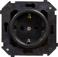 BIRONI Шедель Пластик Черный Розетка с/з (скрытый монтаж)