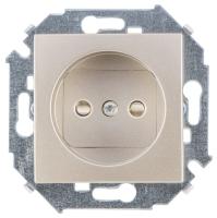 Simon 15 Шампань Розетка б/з со шторками, 16А, 250В, винт.зажим