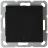 Jasmart G Черный матовый Выключатель 1-кл с подсветкой 10A 250V~