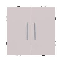 Выключатель 2-клавишный проходной 10А/250В с LED подсветкой, кашемир матовый Kollinger Eclipse EC-011CM