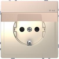 SE Merten D-Life Шампань Розетка 16А с/з и крышкой IP44