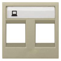 ABB NIE Zenit Шампань Накладка 2-я тел/комп розетки(для суп2017.2,2017.3,2018,2018.5,2018.6,2018.8