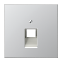 JUNG LS 990 Алюминий Накладка 1-ой наклонной ТЛФ/комп розетки