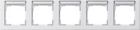 Gira E2 Белый Рамка 5-ая горизонтальная с полем для надписи