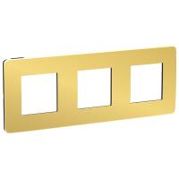 SE Unica Studio Золото/Антрацит Рамка 3-ная