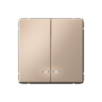 Systeme Electric ArtGallery Песочный Выключатель 2-клавишный с подсветкой, сх.5а, 10АХ, механизм, быстрозажим. клем.