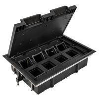 Лючок в пол на 16 модулей (8 мод. 45х45 мм.), крышка ABS+гальванизированная стальная вставка