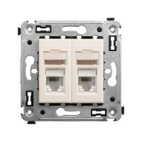 DKC Avanti Ванильная дымка Компьютерная розетка RJ-45 двойная  категория  6А