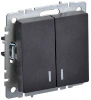 IEK BRITE Выключатель 2-кл. с инд. 10А ВС10-2-1-БрЧ черная