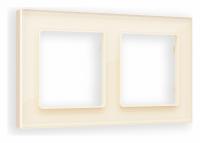 Рамка ALFA Platos (Бежевый Стекло органическое) 2-ая AF330302