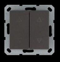 Jasmart Выключатель двухклавишный для штор 10A 250V~ с накладкой, цвет Мокко