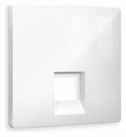 Лицевая панель ALFA (Белый глянец) для компьютерной/телефонной розетки RJ-45/RJ-11 QUANT AP1120