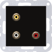 JUNG 2x Cinch Audio (RCA) / Composite Video, чёрный