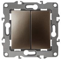 ЭРА 12-1106-13 Переключатель двойной, 10АХ-250В, IP20, 12, Бронза