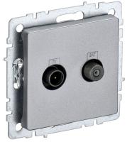 IEK BRITE Розетка двойная TV+SAT РТВ/РСп12-БрА алюминий