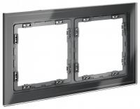 Рамка стеклянная VOLTUM S70 на 2 поста, (графит, стекло)