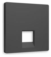 Лицевая панель ALFA (Графит Мягкое касание) для компьютерной/телефонной розетки RJ-45/RJ-11 QUANT AP9120