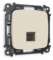 Комплект механизма телефонной розетки OMEGA MO332030 Бежевый матовый RJ-11(4P4C) с защитной шторкой QUANT