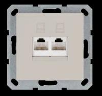 Jasmart Интернет-розетка RJ45 двойная с накладкой, цвет Тауп