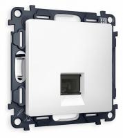 Комплект механизма телефонной розетки ALFA MA132030 Белый матовый RJ-11(4P4C) с защитной шторкой QUANT