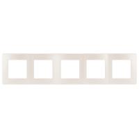 ЭРА Рамка для розеток и выключателей Серия 12 12-5105-15 на 5 постов, Сатин, перламутр