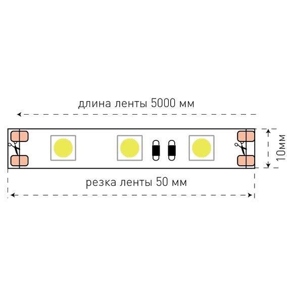 Светодиодная лента SWG 14,4W/m 60LED/m 5050SMD холодный белый 5M 001779