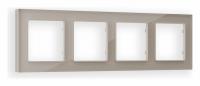 Рамка ALFA Platos (Серо-бежевый Стекло закаленное натуральное) 4-ая AF380604