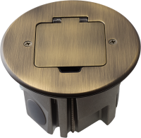 Лючок Surface 2 мод. (1 мод. 45х45 мм.), круглый, античная латунь, IP44, (с уст. набором)