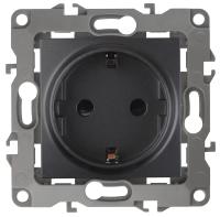 ЭРА 12-2101-05 Розетка 2P+E Schuko, 16A-250В, IP20, 12, Антрацит