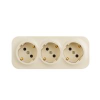 Legrand Quteo IP 20 Слоновая кость Розеточный блок с предварительным подключением 3 x 2К+З с защитными шторками - 16 A - 250 В~