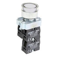 CHINT Кнопка управления NP2-BW1161 выступающая, белая, 1НО, AC/DC230В (LED), IP40 (R)