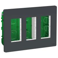 SE Unica System+ Антрацит Блок скрытой установки 3х2