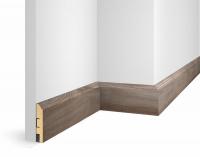 Плинтус WP07, экошпон, дуб Шелковый, 80x16x2400 мм, МДФ
