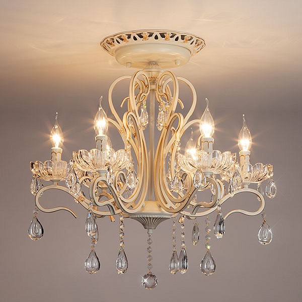 Люстра с хрусталем 12205/6 белый Eurosvet Etna