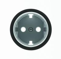 ABB SKY Moon Накладка для розетки SCHUKO с плоской поверхностью, кольцо "чёрное стекло"