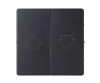 Simon S82 Concept Матовый черный, Клавиша двойная для выключателя жалюзи с блокировкой и пиктограммой "стрелки"