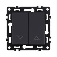 Механизм управления жалюзи 2-клавишный, черный Kollinger Asthetik AS-013BK