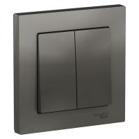 SE AtlasDesign Сталь Выключатель 2-клавишный сх.5, 10АХ, в сборе