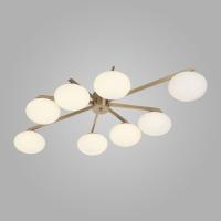 Потолочный светильник со стеклянными плафонами 70220/8 латунь Eurosvet Opaline