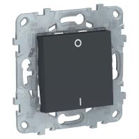 SE Unica New Антрацит Выключатель 1-клавишный, двухполюсный, сх. 2, 16 AX, 250В