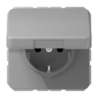 JUNG CD 500 Серая Розетка штепсельная Schuko 16A 250V с защитой от детей, влагозащищенная