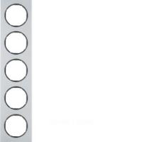 Berker R.3 Алюминий/черный Рамка 5-местная