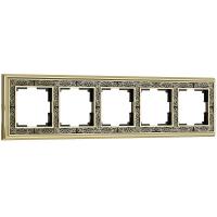 Рамка на 5 постов (золото/черный) WL77-Frame-05